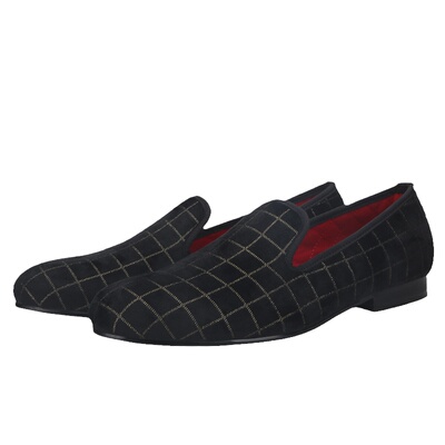 丝绒便鞋手工定制一脚蹬乐福鞋男