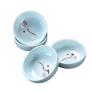 4个家用味碟饺碟陶瓷料碟小吃碟火锅蘸酱碟盐商用醋碟茶点调料碗