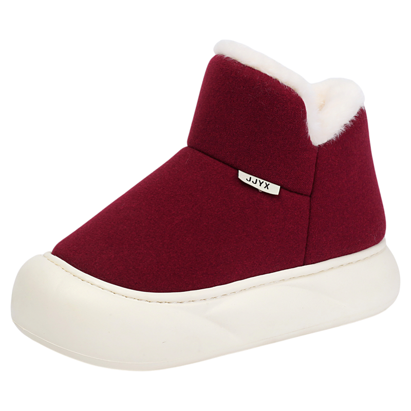 冬季加绒加厚保暖棉鞋女款中老年居家外穿防滑厚底软底包跟棉拖鞋