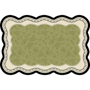 地毯客厅绿色法式复古2025新款中古风免洗可擦轻奢地垫异形不规则