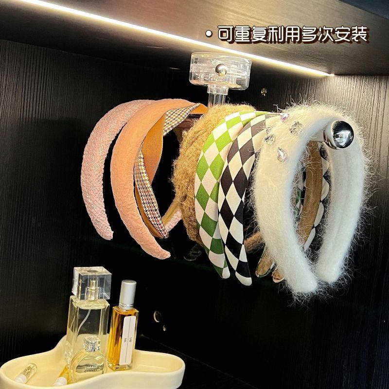 发箍收纳架上墙免打孔吸盘壁挂衣柜首饰盒儿童发饰发圈收纳神器