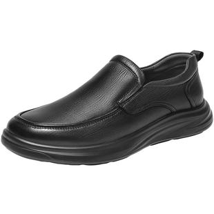 百丽男士休闲一脚蹬商务皮鞋男25冬季新款羊皮革厚底增高L6014DM5