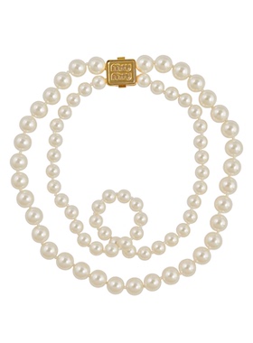 双层叠戴珍珠锁骨链秋冬新款