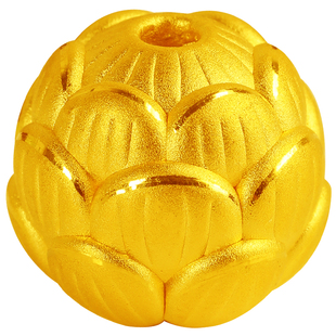 黄金八宝莲花转运珠手链3d硬金999足金隔珠diy手串佛路路通男女