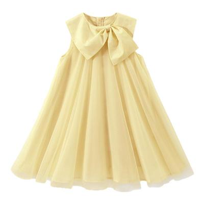 真维斯club女童连衣裙黄色网纱