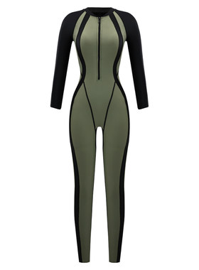 女大码防晒长袖长裤连体水母服