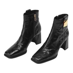 星期六【优质羊皮】欧美风时装靴2026年秋冬保暖方头短筒高跟女鞋