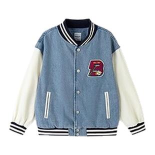 【商场同款】巴拉巴拉男童外套儿童上衣2025新款秋全棉牛仔棒球服