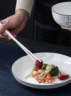 新疆包邮21cm白色陶瓷筷子家用骨瓷短款防霉卫生健康防滑便携餐具