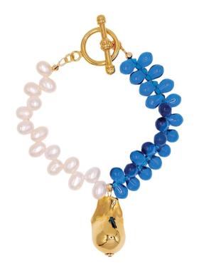 Simple Rituals明星同款女神橄榄枝意大利复古镜面巴洛克珍珠手链