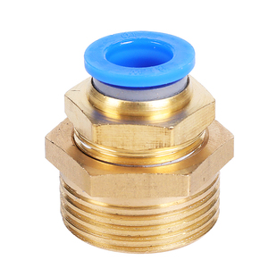 DN25气管接头20快速一寸6分16mm快插PU管外丝牙10 12带螺纹PC直通