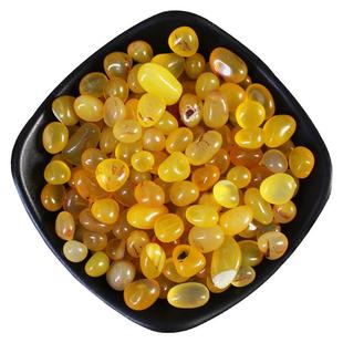 黄玛瑙原石摆件黄色漂亮的碎石头盆景植物供曼扎七宝石雨花石造景