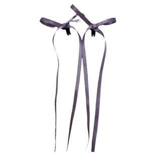 芭蕾风丝带长飘带蝴蝶结小抓夹麻花辫公主头 双马尾发饰夹子头饰