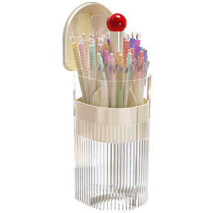 笔筒办公室桌面收纳盒创意高级感大容量学生水彩笔自动升降笔桶