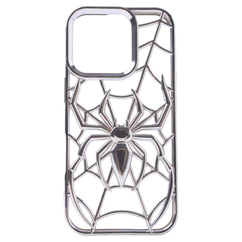 InnoArtD哥特暗黑苹果手机壳银色蜘蛛侠适用于保护套16promax手机壳iPhone15新款原创14朋克风全包防摔