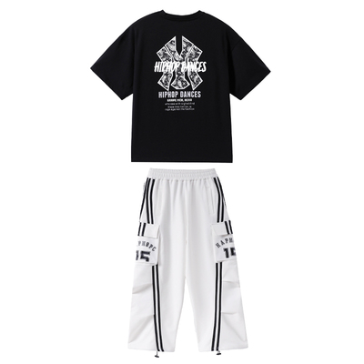 男女童嘻哈hiphop宽松短袖集训服
