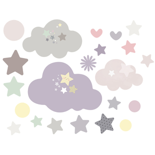 《FANTASY DREAM》Boho卡通星星云朵墙贴画儿童房墙面装饰贴纸
