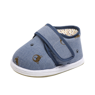 儿童棉鞋1-4岁手工棉花鞋宝宝棉拖鞋包跟室内家居鞋男童冬加厚