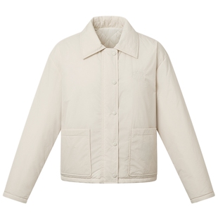 【专柜正品】Hazzys哈吉斯棉服女秋冬休闲通勤保暖翻领宽松外套潮