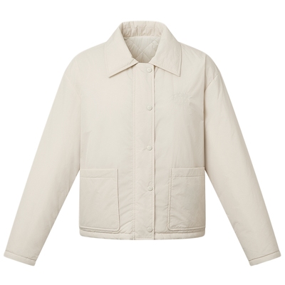 【专柜正品】Hazzys哈吉斯棉服女秋冬休闲通勤保暖翻领宽松外套潮