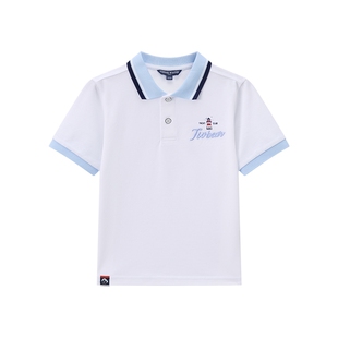 TeenieWeenie Kids小熊童装时尚舒适男童经典撞色领polo衫打底衫
