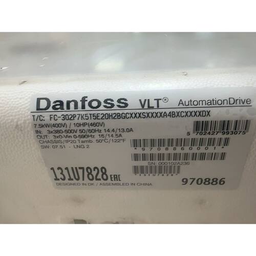 丹佛斯变频器 VLT FC-302P7K5T5E20H2BG