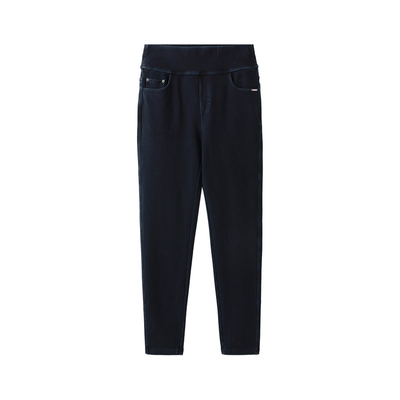 百搭直筒加绒弹力针织牛仔裤