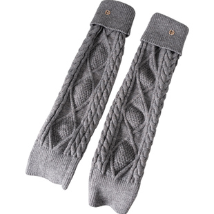 韩国东大门袜子女长筒老板娘同款毛线针织袜套腿套加厚小腿堆堆袜