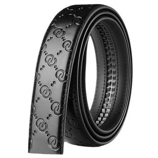 CureweKerien自动扣无头皮带男士真皮纯牛皮带不带头光带身裤腰带