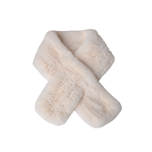 韩版獭兔毛围巾女冬季皮草围脖百搭真毛双面纯色加厚保暖简约气质