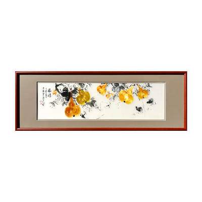 苡沫刺绣纯手工精品福禄苏绣挂画客厅卧室玄关新中式装饰画成品画