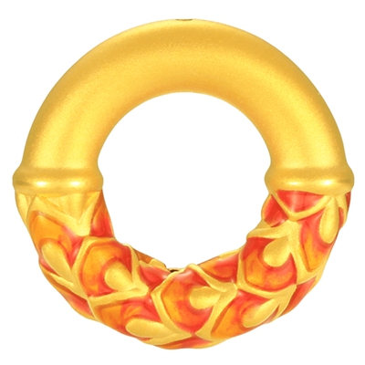 潮宏基百灵龙平安扣黄金串珠足金转运珠5D硬金珐琅龙鳞纹