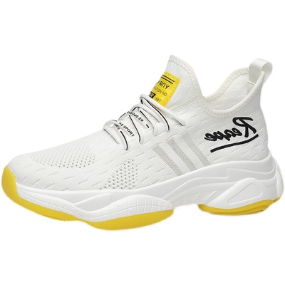 夏季网面大码飞织厚底休闲运动鞋