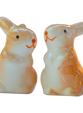 可爱小兔子萌兔招财兔陶瓷摆件