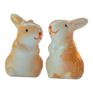 可爱小兔子萌兔招财兔陶瓷工艺品桌面摆件小灰兔家居盆栽盆景假山