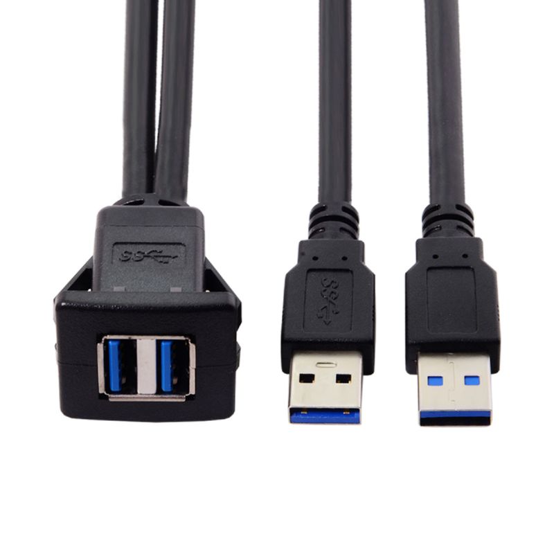CY 延长线单口双口汽车摩托车船舶仪表板双USB 3.0高清公对母防水