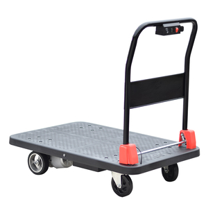 电动平板车四轮车搬运车充电车一键折叠小推车便携大载重橡胶轮