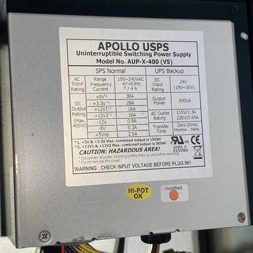 APOLL USPS 不间断电源AUP-X-400议价议价