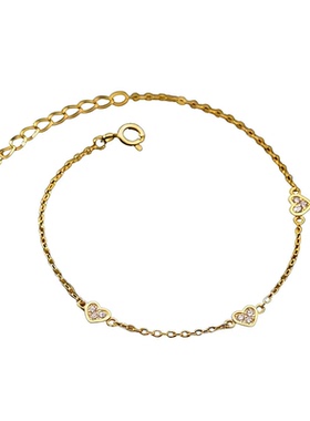 韩版925银爱心钻石手链不褪色