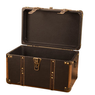 家用大容量特大号复古收纳箱带锁上锁木箱储物小箱子密码箱道具箱