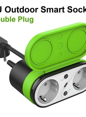 欧规Alexa智能插座ip44开关插座涂鸦双定时防水户外智能家居插头