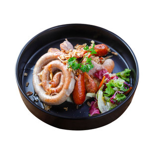 百倍德式香肠罗勒叶肠图林根香肠德国烤肠西餐厅盘肠猪肉香草白肠