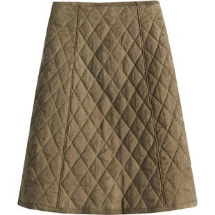 COCOBELLA[莱赛尔]复古炒色菱形格纹半身裙女秋冬A字裙HS0057