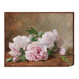 新品-普雷多尔《牡丹》客厅沙发背景墙装饰画玄关艺术挂画版画