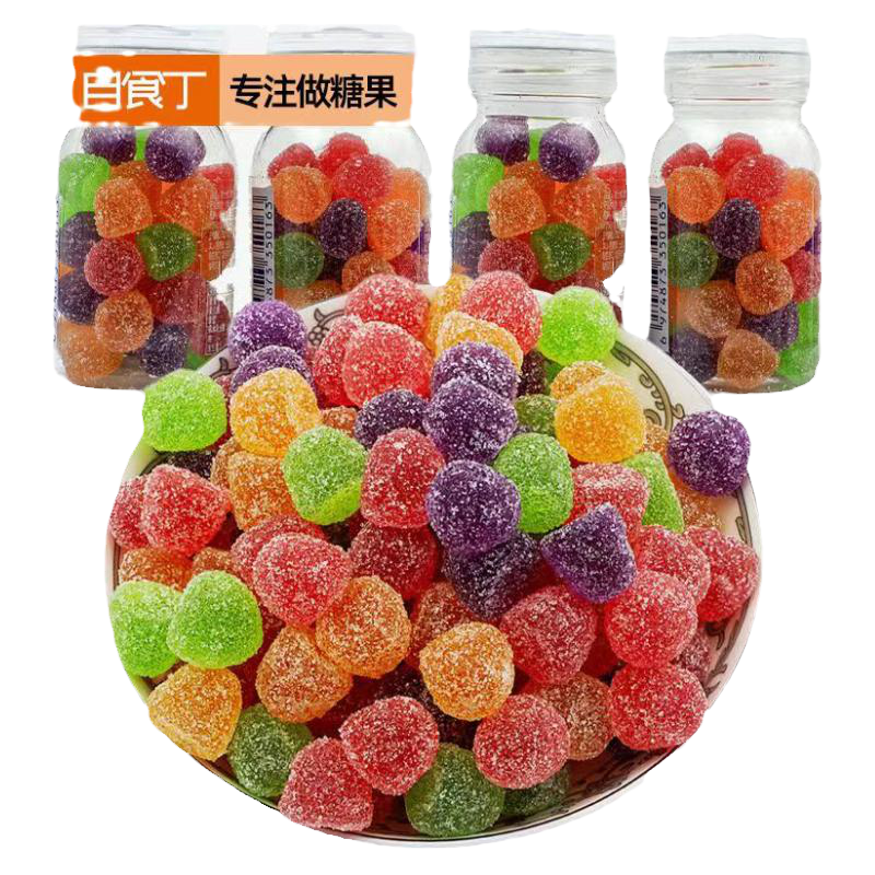 维c果汁软糖水果味qq软糖酸甜草莓香橙味儿童糖果瓶装休闲小零食