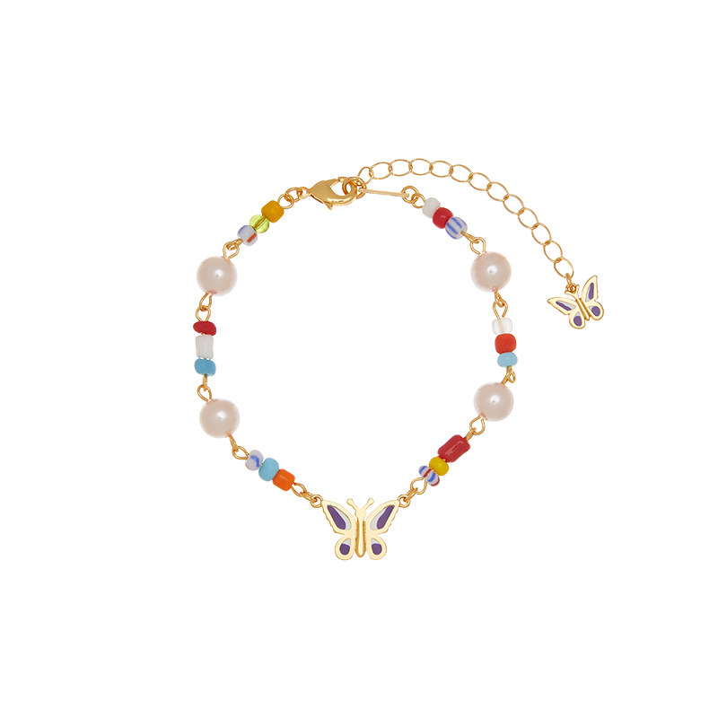 STUGAZIAFRICA BRACELET彩珠蝴蝶手链情侣小众ins设计感多巴胺女