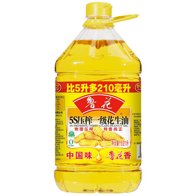鲁花5s压榨一级花生油5.21L