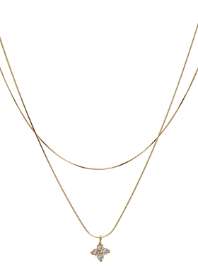 ZOXI不掉色双层锁骨链轻奢小众