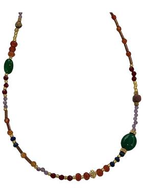 大米饰品】新中式国风红色串珠项链中国红复古高级感气质百搭颈链