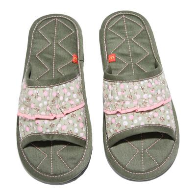 拖鞋然艺布艺纯手工布底拖鞋